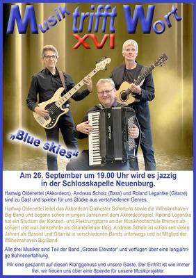 Alle drei Musiker sind Teil der Band „Groove Elevator“